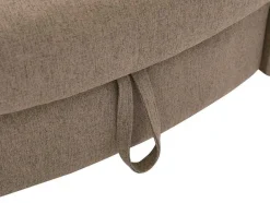 Vente-unique Chaise Longue-Slaapbank Van Bruine Stof Met Opbergruimte - Hoek Rechts - Penelope