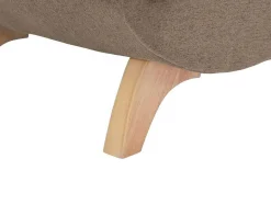 Vente-unique Chaise Longue-Slaapbank Van Bruine Stof Met Opbergruimte - Hoek Rechts - Penelope