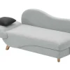 Vente-unique Chaise Longue-Slaapbank Van Lichtgrijze Stof Met Opbergruimte - Hoek Rechts - Penelope