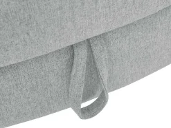 Vente-unique Chaise Longue-Slaapbank Van Lichtgrijze Stof Met Opbergruimte - Hoek Rechts - Penelope