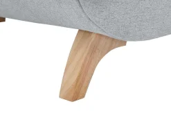 Vente-unique Chaise Longue-Slaapbank Van Lichtgrijze Stof Met Opbergruimte - Hoek Rechts - Penelope