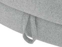 Vente-unique Chaise Longue-Slaapbank Van Lichtgrijze Stof Met Opbergruimte - Hoek Links - Penelope