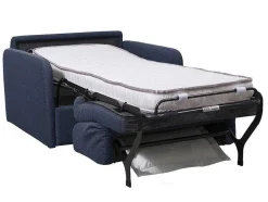 Vente-unique Uitklapbare Fauteuil-Slaapfauteuil Met Matras Van Stof Nadoa - Slaapafmeting 70 Cm - Blauw