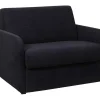 Vente-unique Uitklapbare Fauteuil-Slaapfauteuil Met Matras Van Stof Nadoa - Slaapafmeting 100 Cm - Donkergrijs