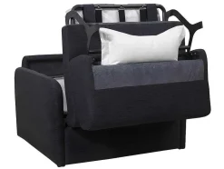 Vente-unique Uitklapbare Fauteuil-Slaapfauteuil Met Matras Van Stof Nadoa - Slaapafmeting 100 Cm - Donkergrijs