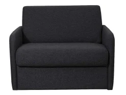 Vente-unique Uitklapbare Fauteuil-Slaapfauteuil Met Matras Van Stof Nadoa - Slaapafmeting 100 Cm - Donkergrijs