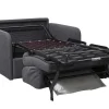 Vente-unique Uitklapbare Fauteuil-Slaapfauteuil Met Matras Van Stof Nadoa - Slaapafmeting 70 Cm - Antraciet