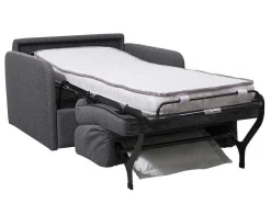 Vente-unique Uitklapbare Fauteuil-Slaapfauteuil Met Matras Van Stof Nadoa - Slaapafmeting 70 Cm - Antraciet