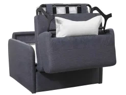 Vente-unique Uitklapbare Fauteuil-Slaapfauteuil Met Matras Van Stof Nadoa - Slaapafmeting 70 Cm - Antraciet