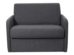 Vente-unique Uitklapbare Fauteuil-Slaapfauteuil Met Matras Van Stof Nadoa - Slaapafmeting 70 Cm - Antraciet