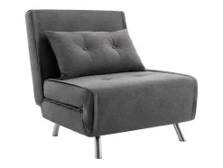 Vente-unique Uitklapbare Fauteuil-Slaapfauteuil Van Antracietgrijze Stof Uribia