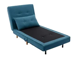 Vente-unique Uitklapbare Fauteuil-Slaapfauteuil Van Blauwe Stof Uribia