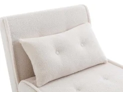 Vente-unique Uitklapbare Fauteuil-Slaapfauteuil Van Ivoorwitte Bouclestof Uribia