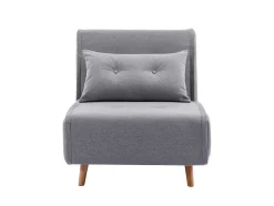 Vente-unique Uitklapbare Fauteuil-Slaapfauteuil Van Lichtgrijze Stof Uribia
