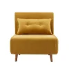 Vente-unique Uitklapbare Fauteuil-Slaapfauteuil Van Mosterdgele Stof Uribia