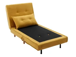 Vente-unique Uitklapbare Fauteuil-Slaapfauteuil Van Mosterdgele Stof Uribia