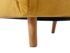 Vente-unique Uitklapbare Fauteuil-Slaapfauteuil Van Mosterdgele Stof Uribia