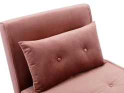 Vente-unique Uitklapbare Fauteuil-Slaapfauteuil Van Poederroze Velours Uribia
