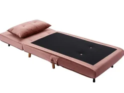 Vente-unique Uitklapbare Fauteuil-Slaapfauteuil Van Poederroze Velours Uribia