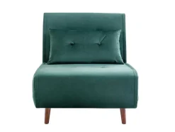 Vente-unique Uitklapbare Fauteuil-Slaapfauteuil Van Spargroen Velours Uribia