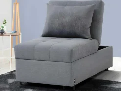 Vente-unique Uitklapbare Fauteuil-Slaapfauteuil Van Stof Lesna - Beige