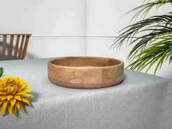 OZAIA Tafelservies-Slakom Van Mangohout - D26,5 X H6,5 Cm - Naturel - Valisa