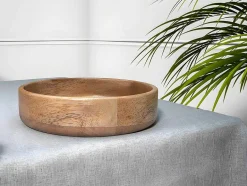 OZAIA Tafelservies-Slakom Van Mangohout - D26,5 X H6,5 Cm - Naturel - Valisa