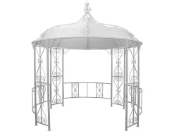 EXPERTLAND Prieel, Pergola, Gazebo En Kiosk-Smeedijzeren Tuinkiosk Van Metaal Tilcara - D300 X H290 Cm - Wit