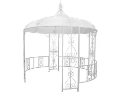 EXPERTLAND Prieel, Pergola, Gazebo En Kiosk-Smeedijzeren Tuinkiosk Van Metaal Tilcara - D300 X H290 Cm - Wit