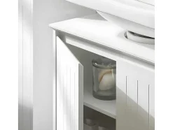 Sobuy Wastafelmeubel-Badkamer Onder Aanrecht, Onder Aanrecht, Onder Wastafel, Aanrecht, Gootsteen Afdekking Met 2 Deuren, 60X30X60 Cm, Wit, Bzr108-Ii-W