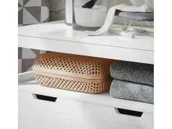 Sobuy Toiletmeubel-Badkamermeubel Toiletkast Ladekast Kastopbergmeubel Met 2 Deuren, Verstelbare Planken, 70X35X90 Cm, Bzr121-W