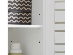 Sobuy Toiletmeubel-Bzr41-W Lage Kast Opbergkast Keukenkast, Badkamerkast Met 2 Louvredeuren