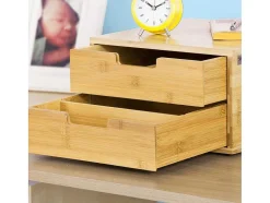 Sobuy Keukenaccessoire En -Opbergruimte-Frg82-N Capsulehouder Met 2 Lades Duurzaam Bamboe Opberglade Koffiecapsule Houder Nespresso