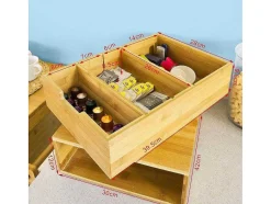 Sobuy Tafelservies-Frg83-N Capsulehouder Koffiecapsule Houder Bamboe Theezakjes Koffiezetapparaat Nespresso