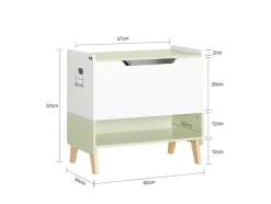 Sobuy Babymeubel-Houten Kinderspeelgoedkist, Speelgoedkist Met Klapdeksel, Speelgoedorganizer Voor Kinderkamer Met 1 Open Vak 60 X 34 X 57 Cm, Kmb91-Gr