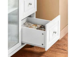 Sobuy Keukeneiland-Keukentrolley Op Wielen Keukeneiland Serveerwagen Buffetkast Keukenkast Met 3 Laden, 2 Deuren, Kruidenrek En Handdoekenrek, 128X46X92 Cm, Fkw120-Wn