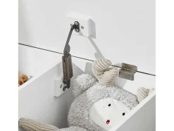 Sobuy Babymeubel-Kmb70-W Speelgoedkist Voor Kinderen, Speelgoed Opbergdoos, Opbergkist Met Scharnierend Deksel, Regenboogdesign, Kinderboekenplank