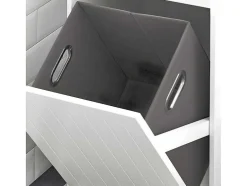 Sobuy Toiletmeubel-Linnenkast, Wasmand, Badkameronderkast, Toiletkast, Opbergmeubel Met 1 Lade En 1 Uitneembare Wasmand, Wit, 40X39X86Cm, Bzr110-W