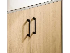 Sobuy Wastafelmeubel-Ondergootsteen, Ondergootsteen, Badkamermeubel Met 2 Deuren En 2 Planken, Badkameropbergkast, L60 X D30 X H60 Cm, Grijs En Hout, Bzr133-Ng