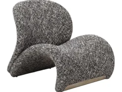Vente-unique Fauteuil Met Holle Rugleuning-Sofia Fauteuil Donker Bruin Gemengd.