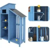 ModernLuxe Tuinhuis-Sparrenhouten Tuinhuis - Gereedschapsschuur Met 2 Geintegreerde Planken - H 173 Cm - Waterdicht Pvc Dak - Groen