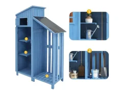 ModernLuxe Tuinhuis-Sparrenhouten Tuinhuis - Gereedschapsschuur Met 2 Geintegreerde Planken - H 173 Cm - Waterdicht Pvc Dak - Groen