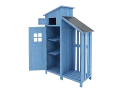 ModernLuxe Tuinhuis-Sparrenhouten Tuinhuis - Gereedschapsschuur Met 2 Geintegreerde Planken - H 173 Cm - Waterdicht Pvc Dak - Groen