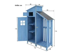 ModernLuxe Tuinhuis-Sparrenhouten Tuinhuis - Gereedschapsschuur Met 2 Geintegreerde Planken - H 173 Cm - Waterdicht Pvc Dak - Groen