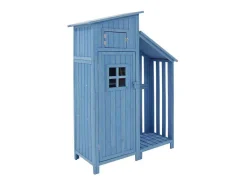 ModernLuxe Tuinhuis-Sparrenhouten Tuinhuis - Gereedschapsschuur Met 2 Geintegreerde Planken - H 173 Cm - Waterdicht Pvc Dak - Groen