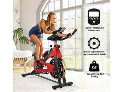 Vente-unique Fitness-Spin Bike Met Verstelbare Zitting En Stuur, Hometrainer Met Verstelbare Weerstand En Lcd Display