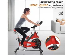 Vente-unique Fitness-Spin Bike Met Verstelbare Zitting En Stuur, Hometrainer Met Verstelbare Weerstand En Lcd Display