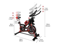 Vente-unique Fitness-Spin Bike Stationaire Indoor Cycling Bike Met Riemaandrijving 8Kg Vliegwiel