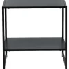 Venture Home Bijzettafel-Staal Bijzettafel Met Plank 51X51 Cm Zwart.