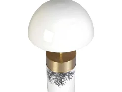 OZAIA Lamp-Staande Lamp Champignon Art-Decostijl Agaric - Ijzer - H54Cm - Wit, Goudkleurig En Zwart